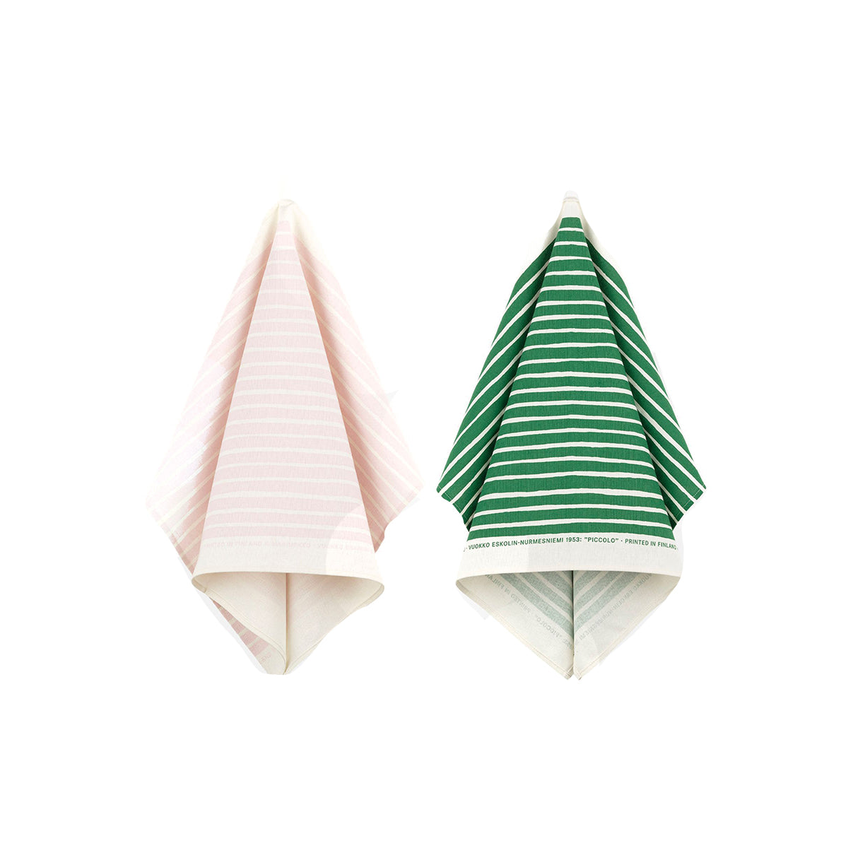 Piccolo Green/Pink Tea towels Set/2