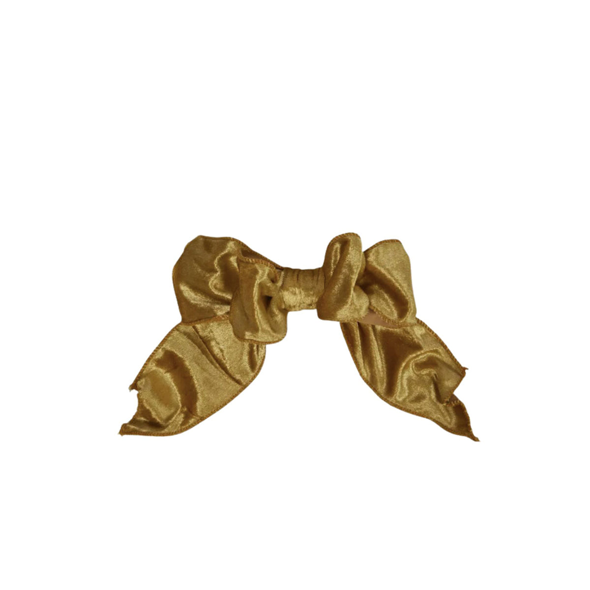 Velvet Clip on Bow Gold Small