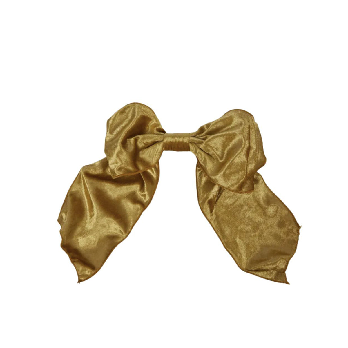 Velvet Clip on Bow Gold Large