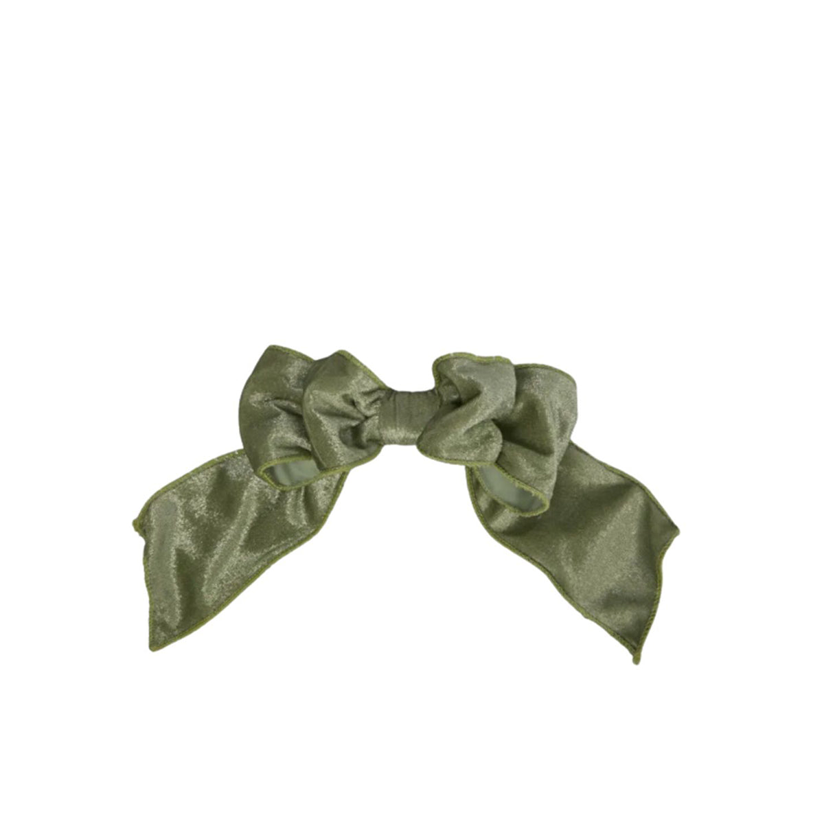 Velvet Clip on Bow Green Small